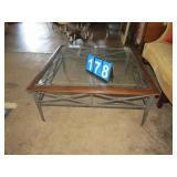COFFEE TABLE GLASS BEVELED EDGE - 17" H X 39"