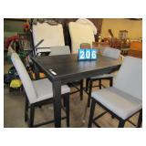 PUB TABLE WITH 4 SLATE GRAY CHAIR 37" H X 47" W X