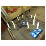 35" WIDE - 12 ARM CHANDELIER UNIQUE IRON W/ 3