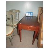 ANTIQUE DROP SIDE CHERRY TABLE W/ CENTER DR.