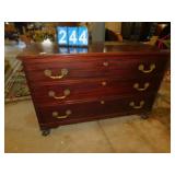 MAHOGANY CLAW AND BALL FEET DRESSER 3 DRAWER 33"