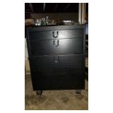 BLACK ROLLING CABINET 23" X 18" X 20"