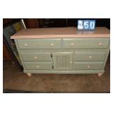 DRESSER MODERN PRESSED WOOD LIGHT GREEN & CREAM,