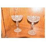 COMPOTE 8" H CUT GLASS 5.5" W