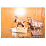 HORSE BRONZE/BRASS AND COMPOSITION 4" H