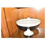 D C FRANCE PEDESTAL HAND PAINTED CAKE PLATE 5