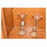 9" H METAL BASE W/ FIGURE BASE VASES