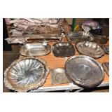 SILVER PLATE CHAFFERS, SILVER PIECES, ETC.