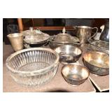 UNUSUAL ETCHED SERVING DISH, SILVER PLATE, GORHAM