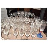 ETCHED GLASSES, WINE GLASSES, ETC.