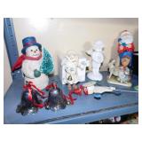 GREEN SLEIGH, HUMMEL STYLE FIGURE, TREE BOX, ETC.