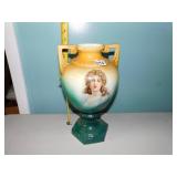 VIENNA AUSTRIA HAND PAINTED 13" VASE DOUBLE