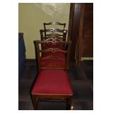MAHOGANY BURGUNDY UPHL. SEAT CHAIRS VERY NICE