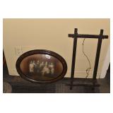 OVAL CONVEX PORTRAIT 23" X 17" - CARVED WOOD