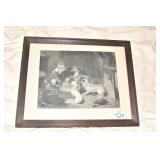 RIGHT OR LEFT - PRINT GOLD WOOD FRAME 10.5 X