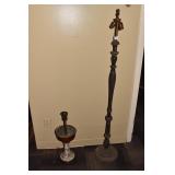 FLOOR LAMP WOOD NO CORD AND PORCELAIN CENTER LAMP