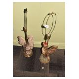 TWO ROOSTER LAMPS