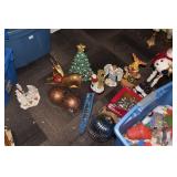 LARGE BIN OF CHRISTMAS DEORATIONS BIN WITH OUT