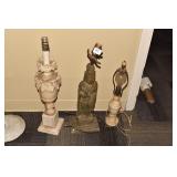 ALABASTER LAMPS 2 - 1 24", ASIAN FIGURE LAMP