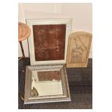 BEVELED MIRROR AND PRINTS