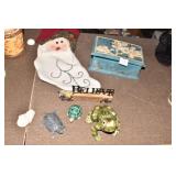 STONE JEWELRY BOX, FROGS INCLUDING REEVES TURTLE