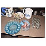 WINDMILL WATER PITCHER, GRAPE GLASSES, HAND