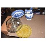 COVERED CAKE DOME, CAKE PLATE, WATER PITCHER