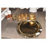 COPPER MUGS, GOLD CUP HOLDERS K-04, COVERED