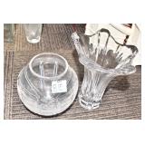 COFRAC ART VERRIER 8.5" H, ATLANTIC ROSE BOWL