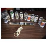 BEER CANS AND PICTURE LIGHT