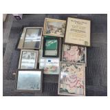 GROUP OF PICTURES INCL MIRROR AND FRAMES