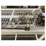 IRON PIECE, ALARM CLOCK AND WIND-UP DOG WITH