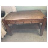 MISSION 2 DRAWER CENTER DESK W/ LOWER SHELF 48" W