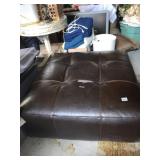 FAUX LEATHER OTTOMAN TEAR ON TOP 38" SQUARE X 16"