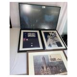 PEACOCK FOREST SCENE PRINT, CASTLE PRINT, STAINED