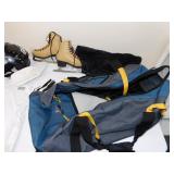 CHEST PROTECTOR, TOTE BAG ON WHEELS, SKATES, ETC.