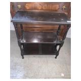 WALNUT TABLE BOOKCASE CENTER 24" W X 11" D X 26"