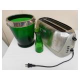 TWO SLICE TOASTER, ICED BUCKET, VASE