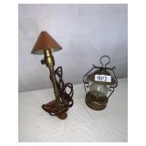 CLIP ON LIGHT COPPER AND BRASS LANTERN