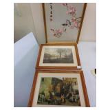 SILK FRAMED AND 2 PRINTS