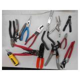 SCREWDRIVER, CUTTERS, NEEDLE NOSE PLYERS ETC.
