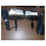 BARBER MIRRORS AND 2 UMBRELLA