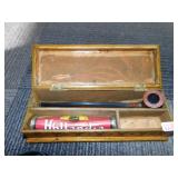 WOOD PIPE BOX W/ PIPE - 10" LONG PIPE