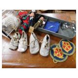 BABY SHOES, MINI DOLLS, ANTIQUE PICTURE, ETC.