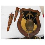 SHIELD AND KNIFE PLAQUE W/ EXTRA SWORDS 26" X