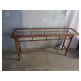 BAMBOO GLASS TOP TABLE 28" H X 56" W X 14" D
