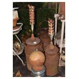 MILK CAN DISPLAY KENRICK PAN, WORLD GLOBE