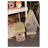 2 WOOD BIRD HOUSES