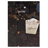 METAL RACK HANGING SIGN PLANT HOLDER