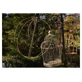 3 BIRD CAGES, IRON BASKET